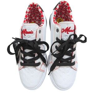 Disney Minnie Mouse Ground Up White Sneakers Size 9 New Kawaii